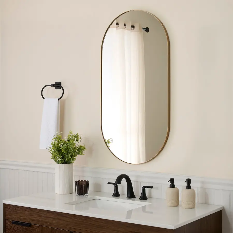 Capsule Gold Pill-Shaped Mirror 21" x 40" - Image 5