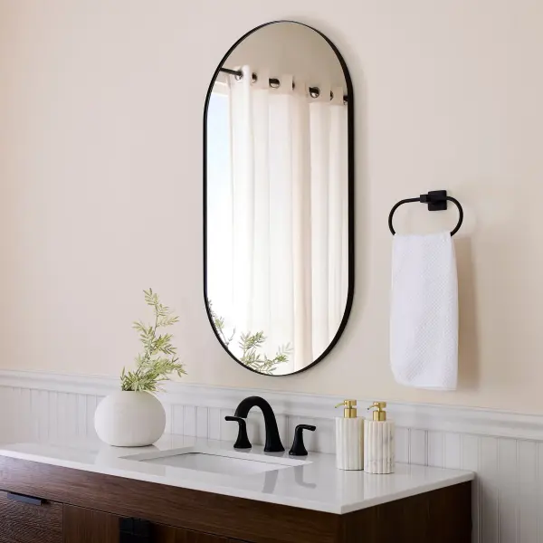 Capsule 21" x 40" Wall Mirror in Matte Black - Image 5