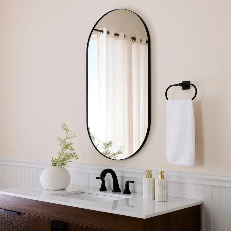 Capsule 21" x 40" Wall Mirror in Matte Black - Image 5