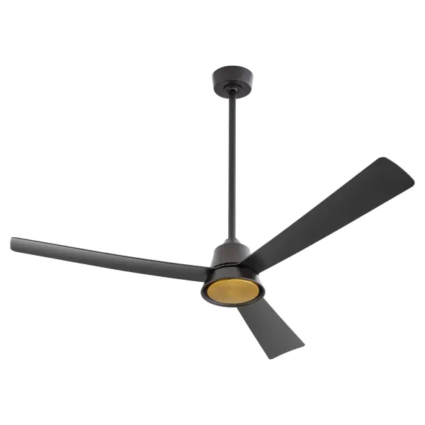The Esquire 58" ceiling fan combines transitional bell-shaped design with practical wet-rating performance. Its cased glass light kit and matte black finish create a sophisticated look suitable for covered patios, porches, or large indoor rooms. - alternate view