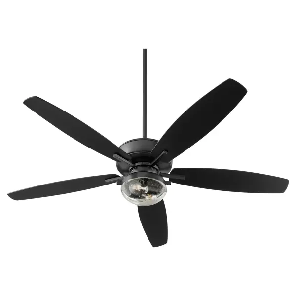 The Breeze 60" combines substantial airflow with integrated LED lighting in a sleek, weather-resistant design. Its wet-rated construction and textured black finish make it ideal for patios, porches, and other outdoor areas.