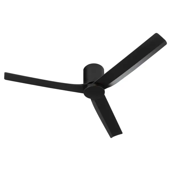 The Barrett 56" combines minimalist design with practical wet-rated performance, making it ideal for covered patios, porches, and low-ceiling outdoor areas. Its matte black finish and clean lines complement contemporary settings.