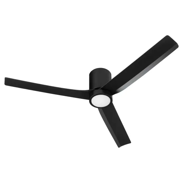 The Barrett 56" combines minimalist design with practical wet-rated performance, making it ideal for covered patios, porches, and low-ceiling outdoor areas. Its matte black finish and clean lines complement contemporary settings. - alternate view