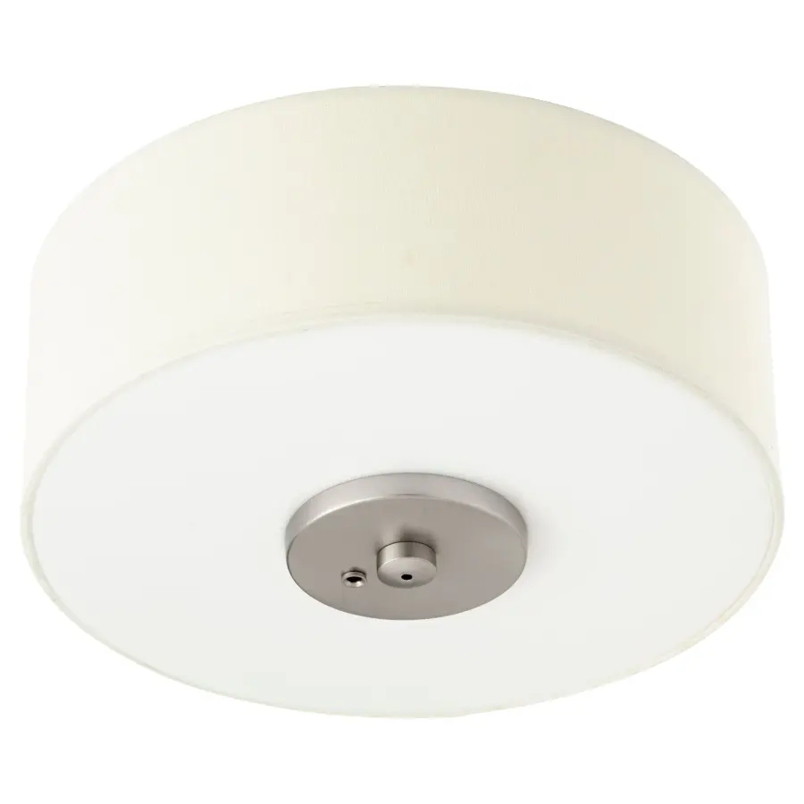 Fabric Drum LED Light Kit in Satin Nickel