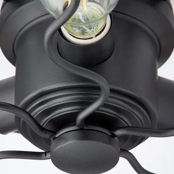 This 3-light cage kit transforms the Quorum Windmill Fan with vintage industrial style. The open wire cage design frames exposed bulbs beautifully while the black finish adds dramatic contrast to any space. - alternate view