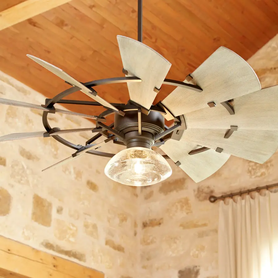 Windmill 44" Oiled Bronze Indoor/Outdoor Ceiling Fan - Image 3