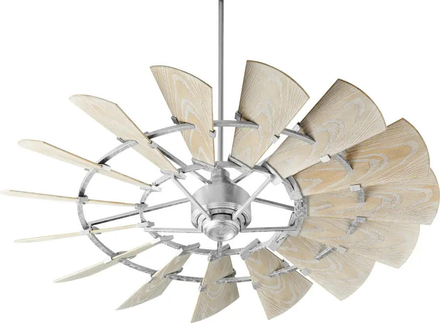 Windmill 60" Galvanized Indoor/Outdoor Ceiling Fan - Image 1