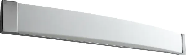 The Apollo vanity light delivers clean, contemporary styling with its polished chrome finish and matte white glass shades. At 49 inches wide, it's designed for double vanities and large bathroom spaces, providing even illumination with energy-efficient T5 linear bulbs.