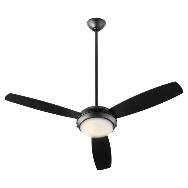 The Expo 52" ceiling fan combines ultra-powerful air movement with whisper-quiet operation and integrated LED lighting. Its reversible motor offers year-round comfort, while the sleek matte black finish adds contemporary style. - alternate view