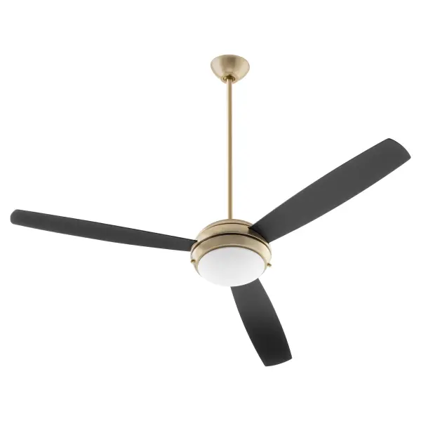 The Expo ceiling fan combines futuristic minimalist aesthetics with practical functionality. Its 60-inch blade span and integrated LED lighting make it ideal for large spaces seeking contemporary style.