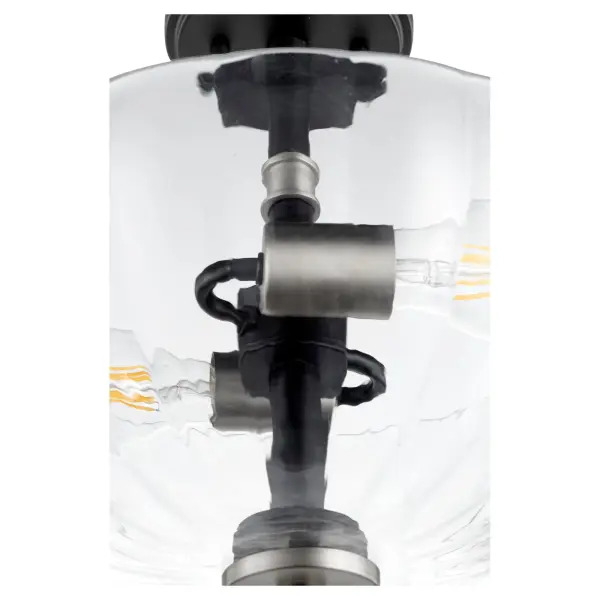 Versatile Two-Tone Dual Mount with Classic Fluted Glass Shades - Image 2