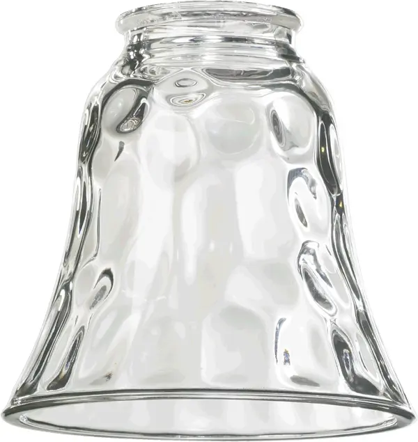 This 2.25" clear hammered glass shade offers a timeless textured look perfect for updating vanity lights, sconces, and small fixtures. The hammered pattern adds visual interest while diffusing light beautifully.