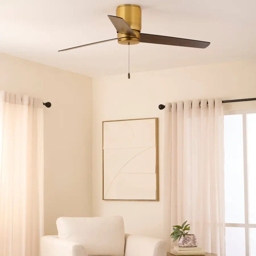 Space-Saving 52" Hugger Fan with Contemporary Brushed Brass Finish - Image 7