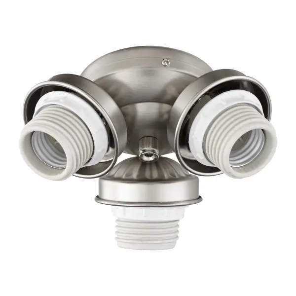 This 3-light LED kit combines timeless satin nickel styling with efficient lighting. Its sculpted profile and vintage-inspired design complement traditional and transitional ceiling fans while providing directional illumination.