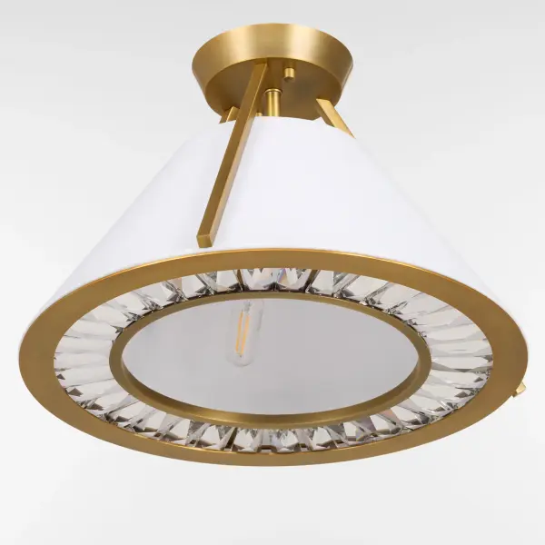 Gorham 16" Semi-Flush Mount in Brushed Brass - Image 3