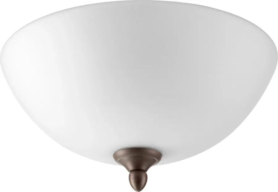 Satin Opal LED Mushroom Flush Mount in Oiled Bronze