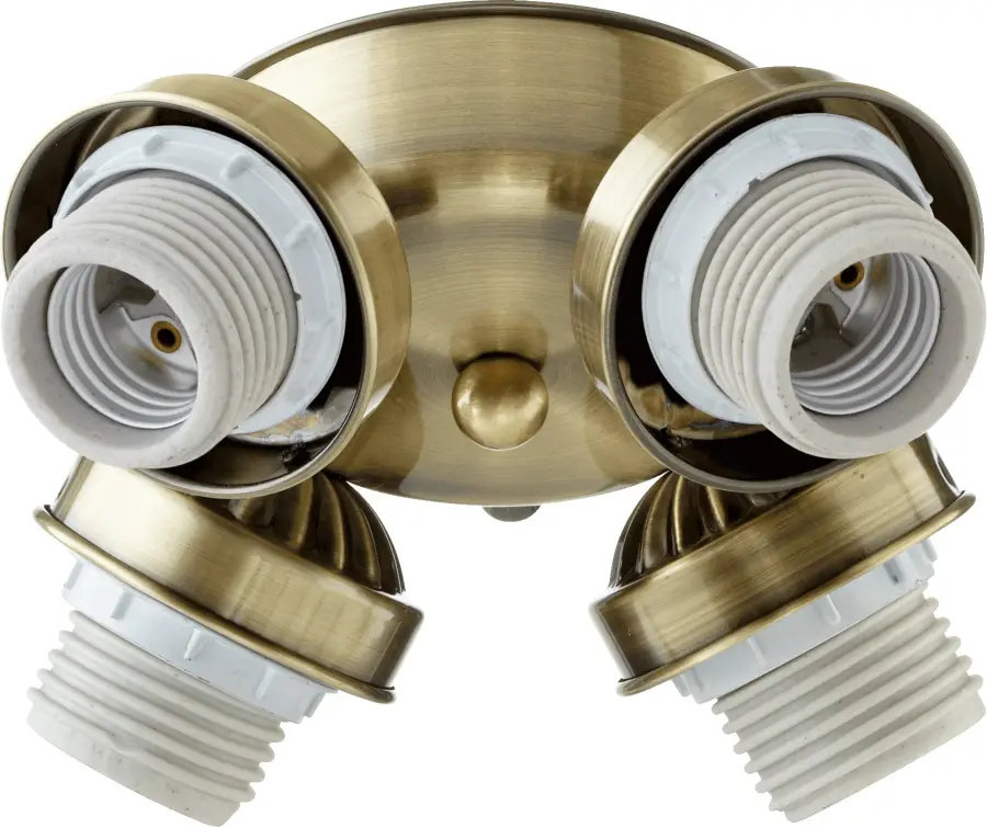4-Light Flush Mount LED Light Kit in Antique Brass