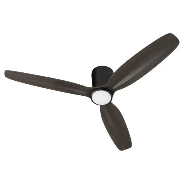 The Zoro 56" delivers sleek modern style with its clean lines and matte black finish. As a damp-rated hugger fan, it's engineered for low ceiling applications and covered outdoor areas, making it versatile for patios, porches, and indoor rooms alike. - alternate view