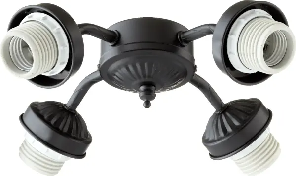 This 4-light LED fan light kit combines timeless design with modern functionality. The matte black finish and fluted glass shades add sophisticated style to any ceiling fan, while arched arms create visual interest.