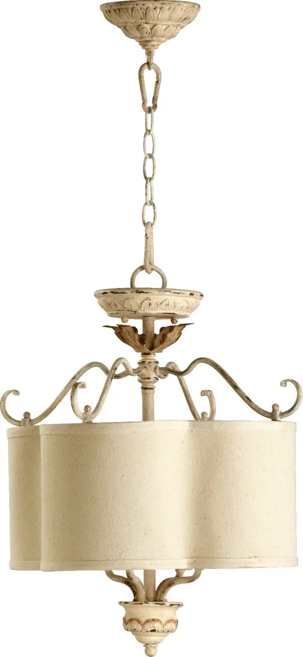 The Salento brings Italian Baroque and Rococo influences to life with delicate curved arms, candlestick-styled lights, and leaf motifs. Its Persian White finish and asymmetrical design create an authentic antiqued look.