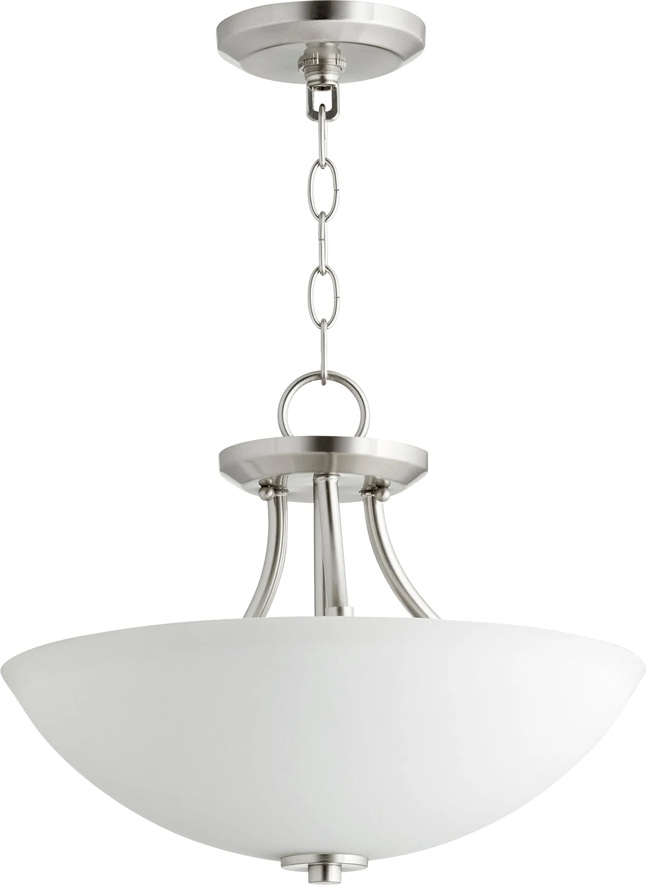 Barkley 15-Inch Semi-Flush Mount in Satin Nickel