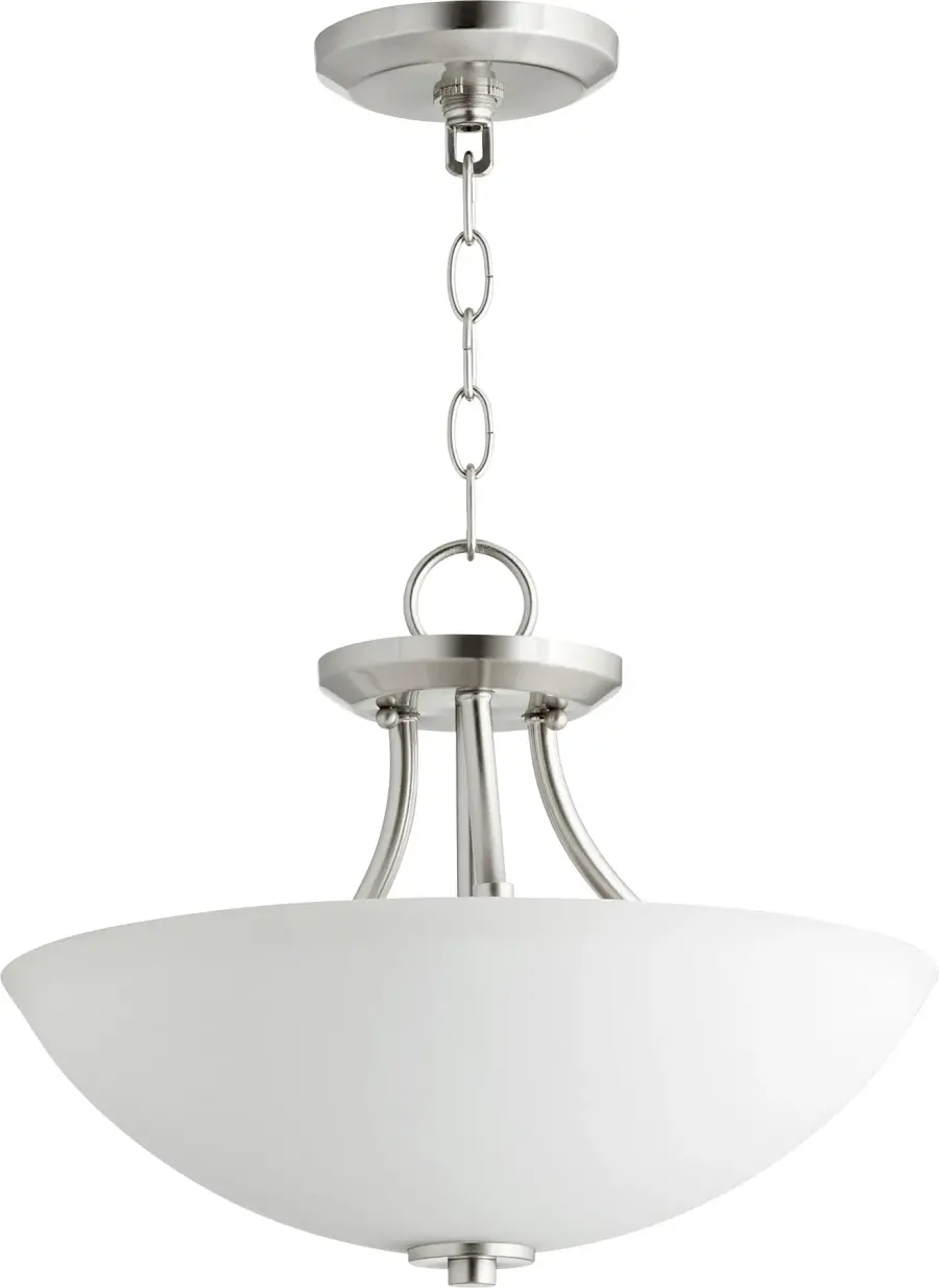 Barkley 15-Inch Semi-Flush Mount in Satin Nickel