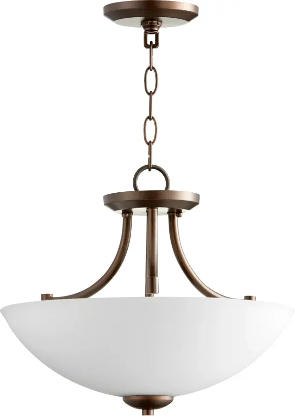 The Barkley semi-flush mount combines sinuous tube frames with clean glass shades for a transitional look that works across interior styles. Its compact 15-inch size and oiled bronze finish make it ideal for smaller spaces.
