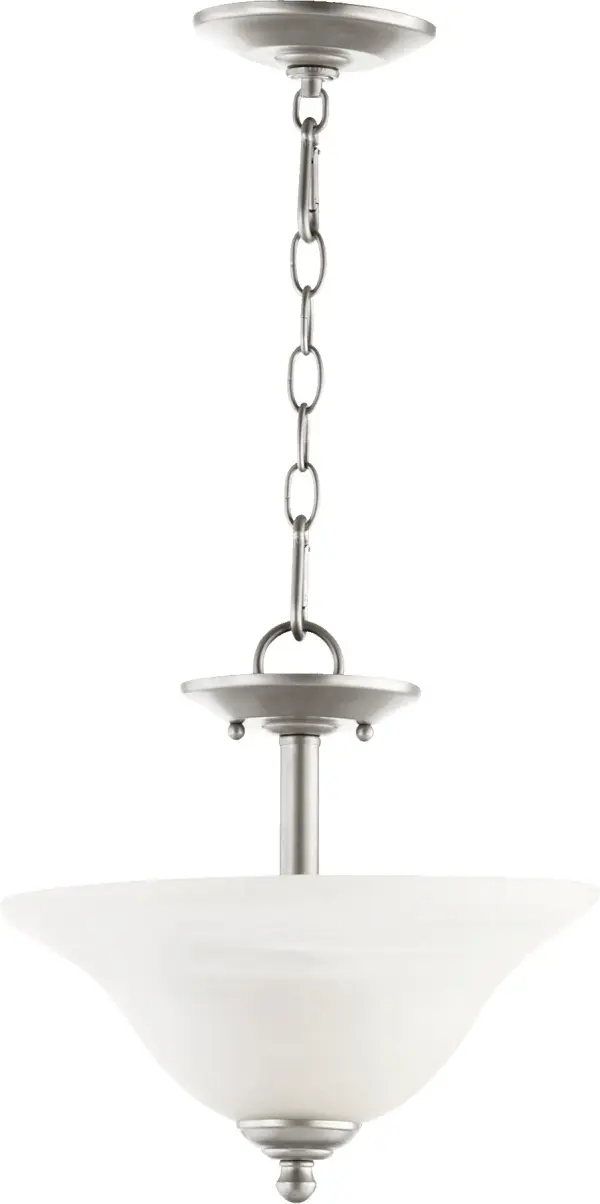 The Spencer semi-flush mount offers a transitional design that bridges classic and modern aesthetics. Its 13-inch profile and Classic Nickel finish make it ideal for smaller spaces requiring low-profile lighting.