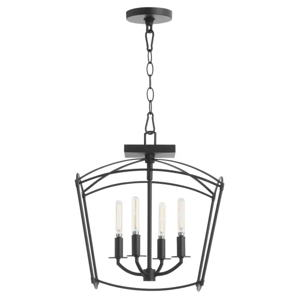 The Mantle 4 Light combines industrial cage styling with farmhouse warmth. Its distinctive pentagonal prism shape and dual-mount versatility make it ideal for various spaces, from dining rooms to entryways.