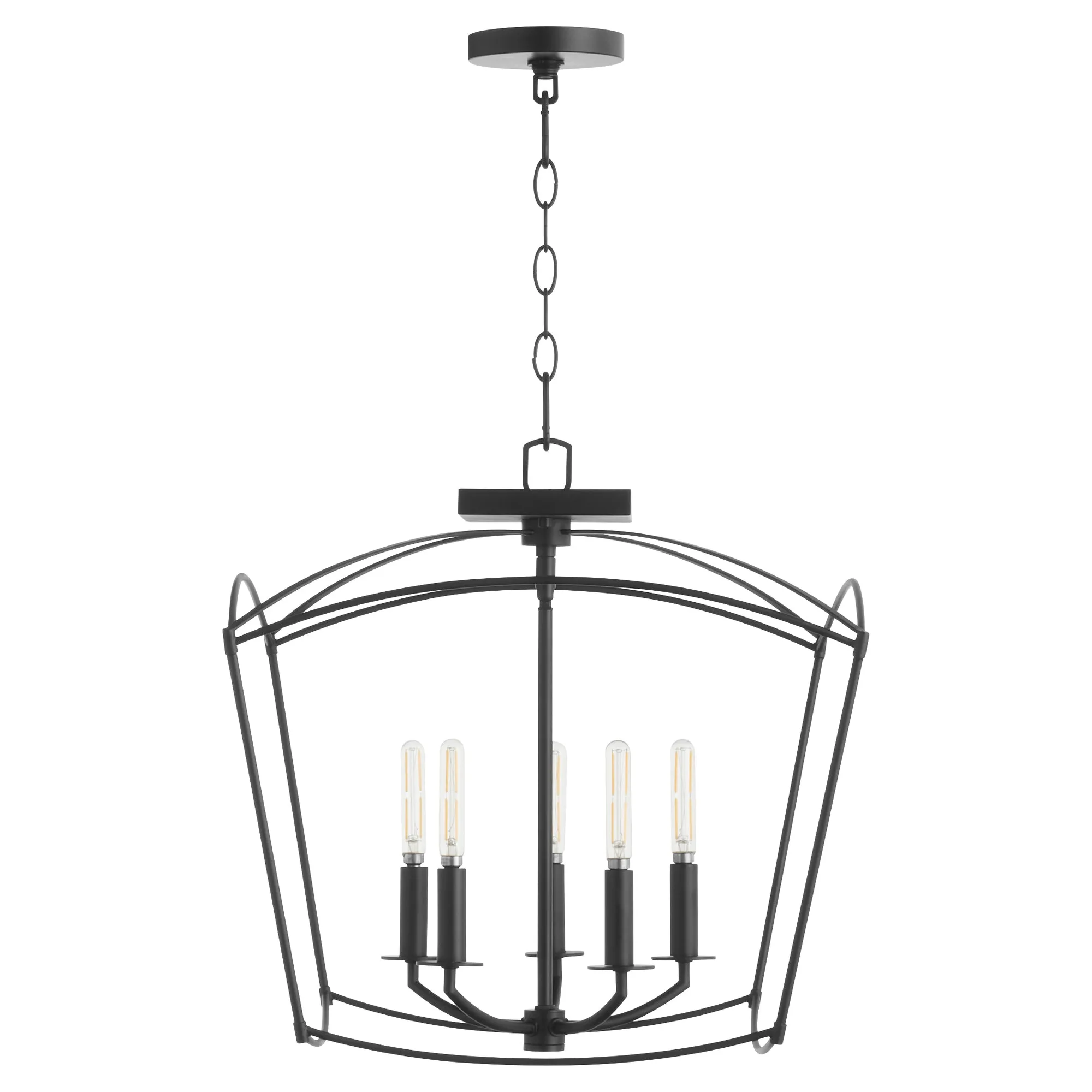 Mantle 5-Light Dual Mount Chandelier in Matte Black