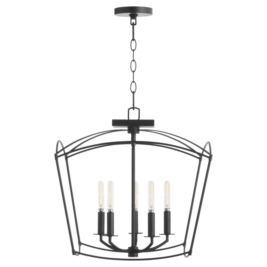 Mantle 5-Light Dual Mount Chandelier in Matte Black - Image 1