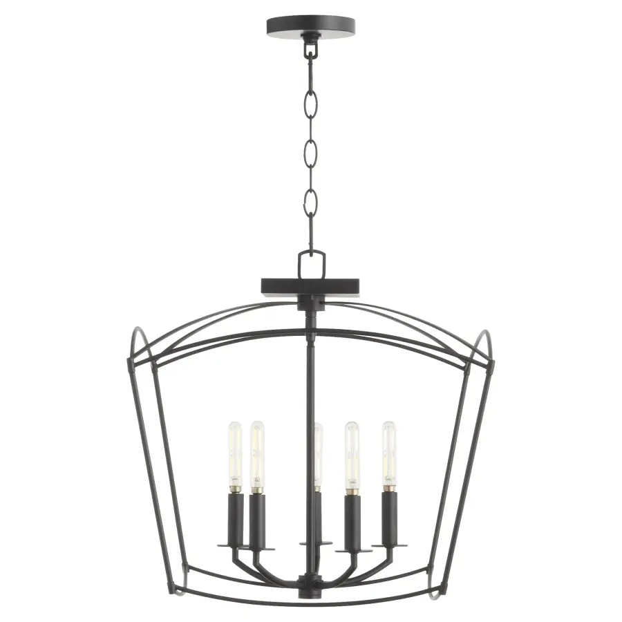 Mantle 5-Light Dual Mount Chandelier in Matte Black - Image 2
