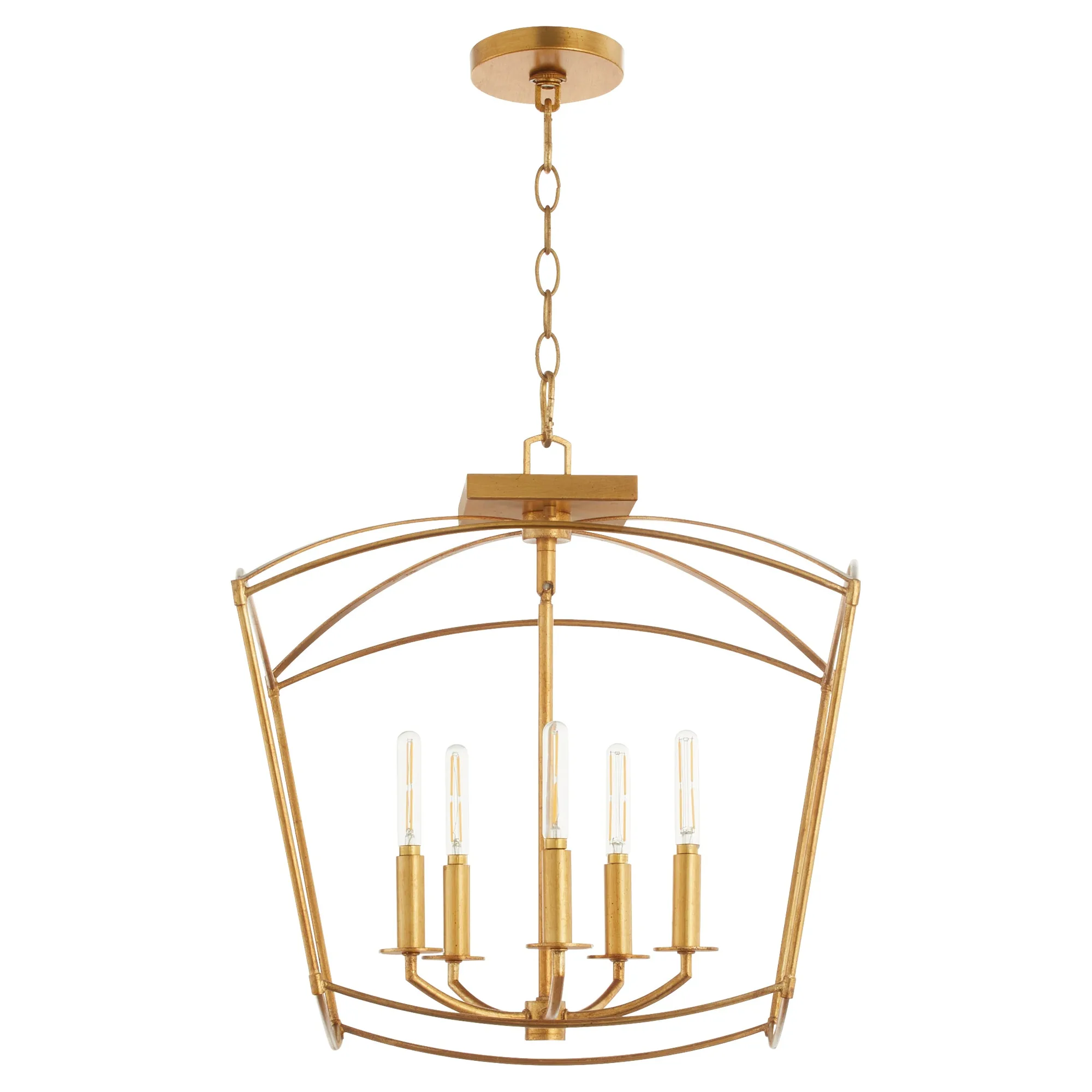 Mantle 5-Light Dual Mount Chandelier in Gold Leaf