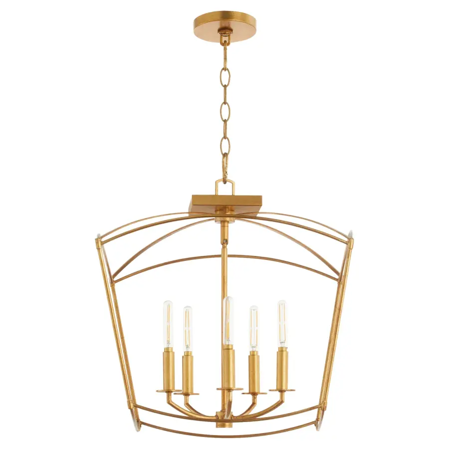 Mantle 5-Light Dual Mount Chandelier in Gold Leaf - Image 1