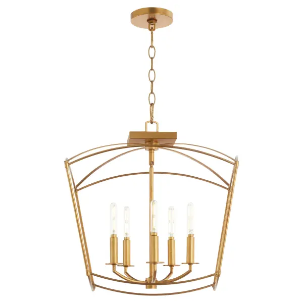 Mantle 5-Light Dual Mount Chandelier in Gold Leaf - Image 2