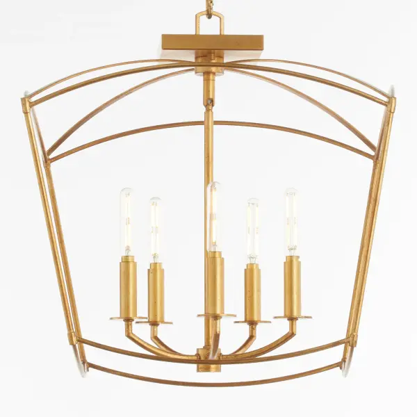 Mantle 5-Light Dual Mount Chandelier in Gold Leaf - Image 3