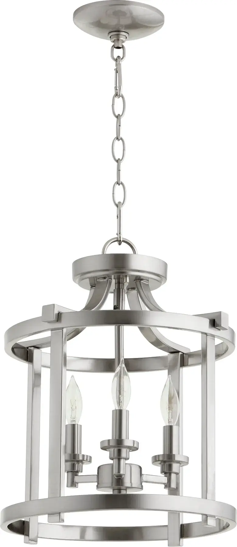 Lancaster 13-Inch Semi-Flush Mount in Satin Nickel