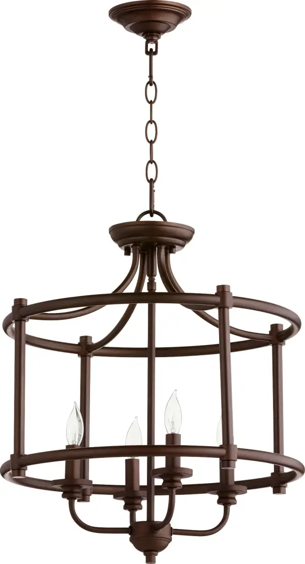 The Rossington semi-flush mount bridges traditional and contemporary aesthetics with clean lines, soft curves, and a velvety oiled bronze finish. Its 18-inch profile suits various spaces from modern lofts to classic homes.