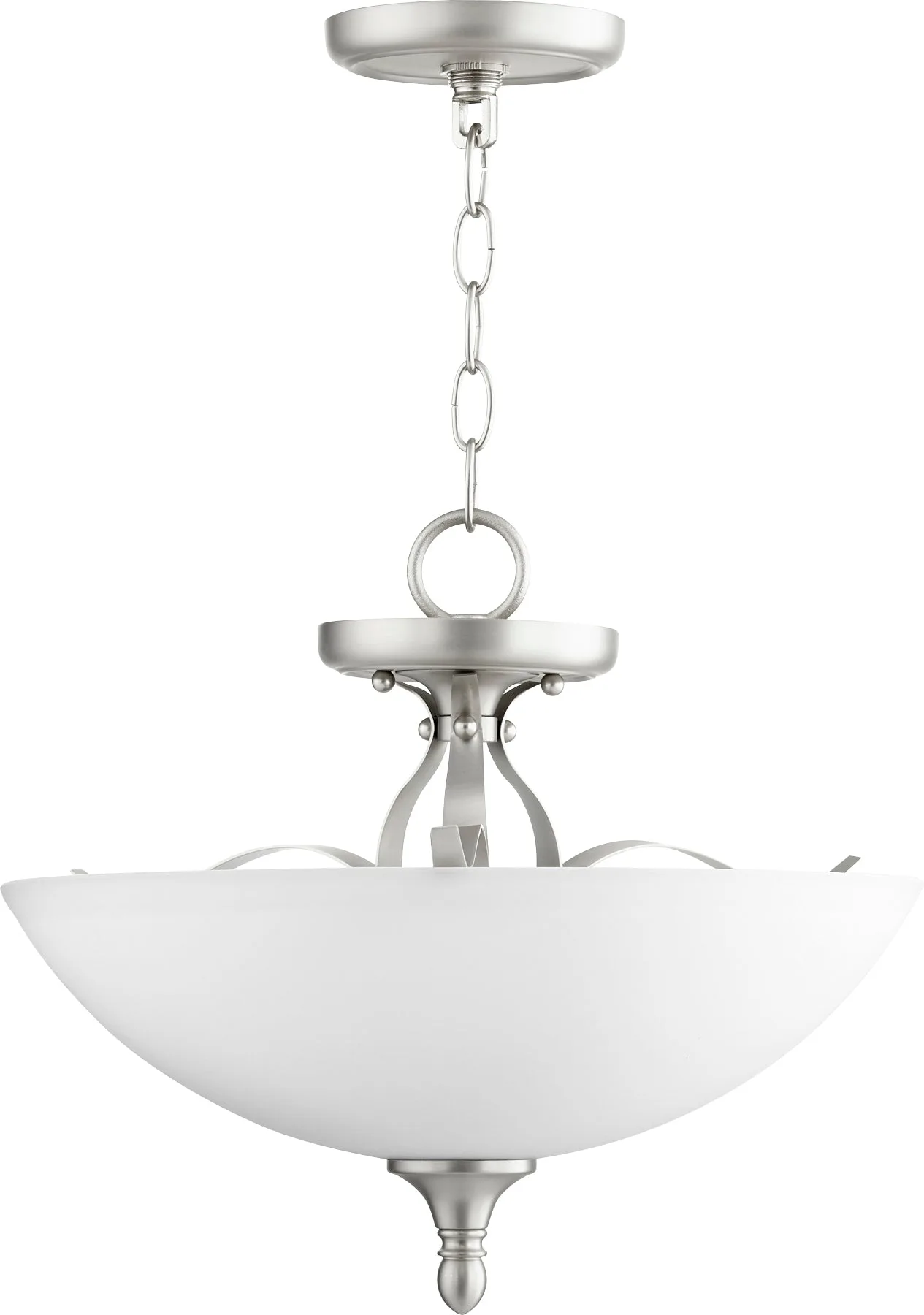 Jardin 15-Inch Semi-Flush Mount in Satin Nickel