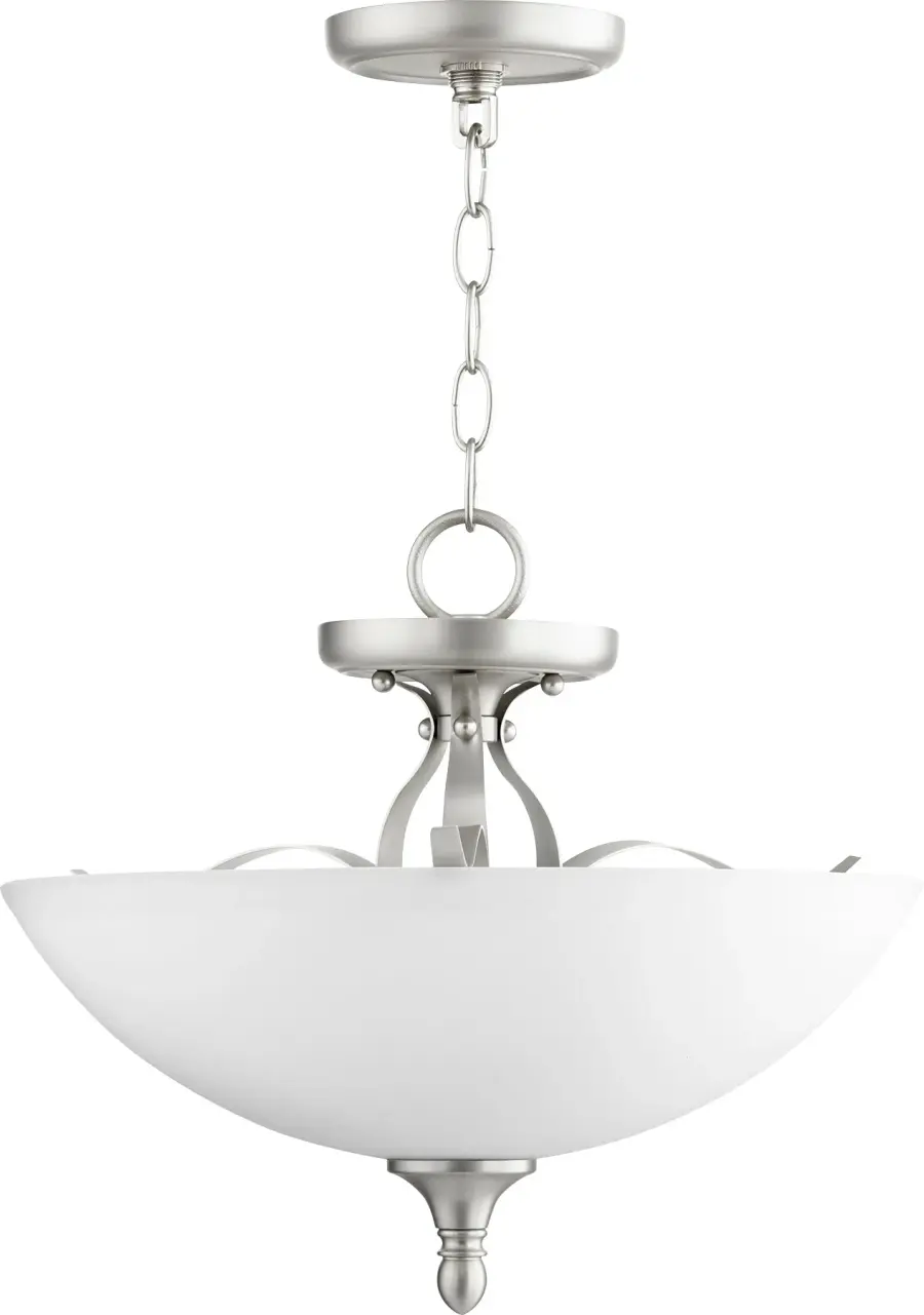 Jardin 15-Inch Semi-Flush Mount in Satin Nickel