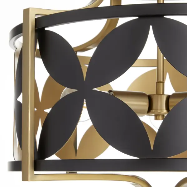 Mariposa 3-Light Semi-Flush Mount in Aged Brass - Image 3