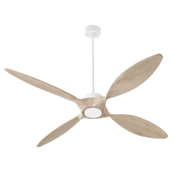 The Papillon 66" combines sleek contemporary styling with smart home technology. Built-in Bond WiFi capability allows app and voice control, while the Studio White finish complements modern interiors. Perfect for large spaces.