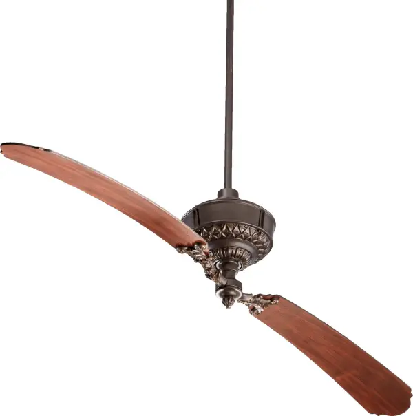 The Turner 68" ceiling fan combines ornate traditional styling with impressive coverage for grand rooms and high ceilings. Its dual-blade design with gently curved blades delivers both visual impact and comfortable airflow.