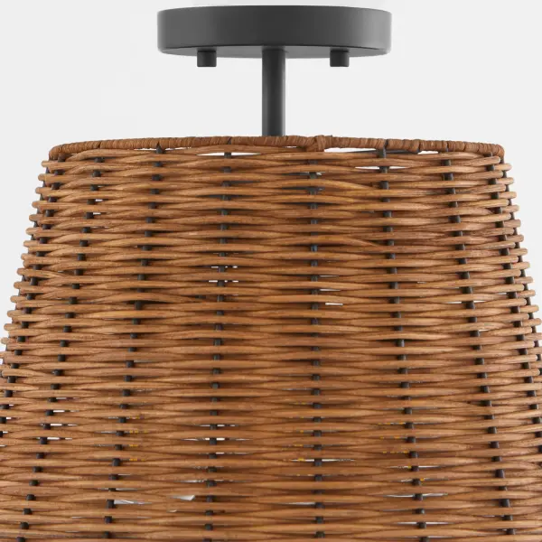 Robinson Wicker 3-Light Semi-Flush Mount in Matte Black - Image 3