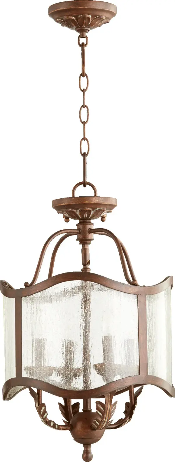 The Salento brings Old World charm with its Baroque and Rococo-inspired design. Delicate curved arms and candlestick-styled lights create an authentic European aesthetic, while the vintage copper finish adds warmth and character.