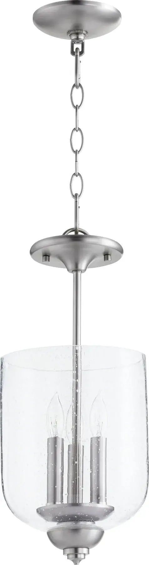 Richmond Large Clear Seeded Glass Dual Mount - Satin Nickel