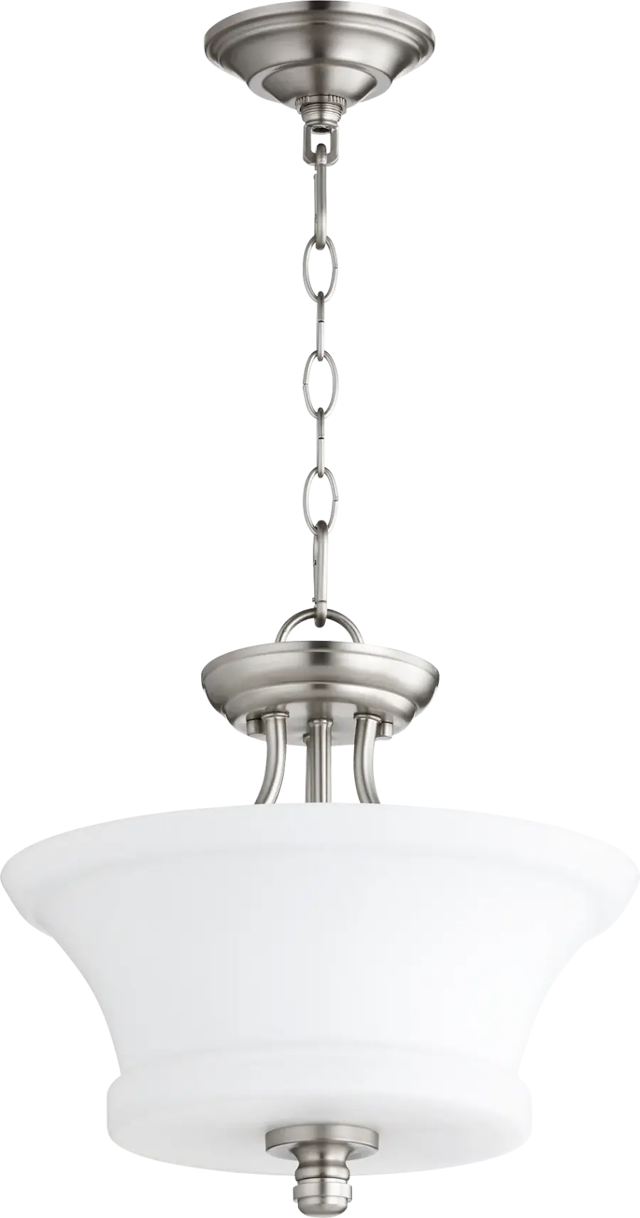 Rossington 13-Inch Semi-Flush Mount in Satin Nickel