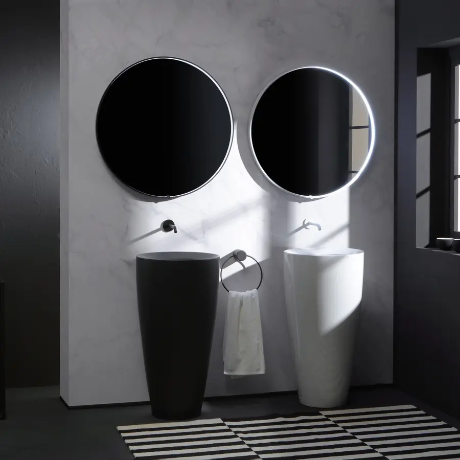 Avior Round LED Mirror in Black - Image 9