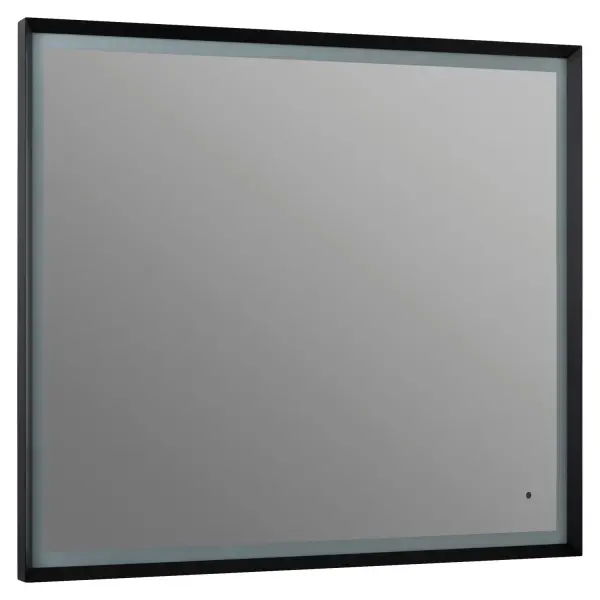 The Dusk LED Mirror combines elegant matte black framing with advanced features including a built-in defogger, adjustable color temperature, dimmability, and infrared sensor control for a premium bathroom experience.