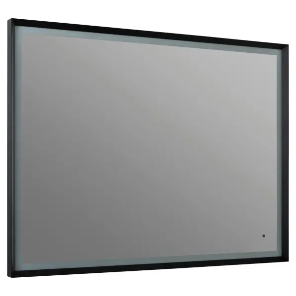 The Dusk LED Mirror combines sleek contemporary design with practical smart features including CCT selectability, dimmability, infrared sensor control, and built-in defogger. Its matte black aluminum frame and frosted glass interior deliver both style and function.